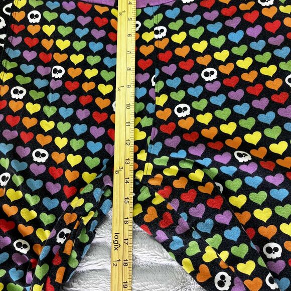 Handmade Leggings Women’s 2XL Colorful Heart Skull Star Gothic Emo Yoga Pants - Picture 6 of 6